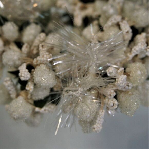 Christmas Candle Ring White Frosted Round Holiday Decor - Picture 5 of 5